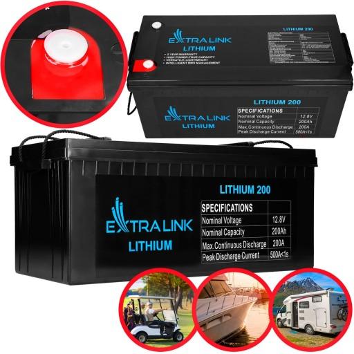 Extralink LiFePO4 200AH | Акумулятор | 12,8 В, BMS