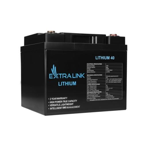 Extralink LiFePO4 40AH | Акумулятор | 12,8 В, BMS