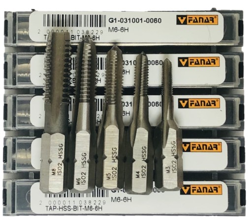 Мітчик FANAR M3 M4 M5 M6 M8 з тримачем BIT 1/4''