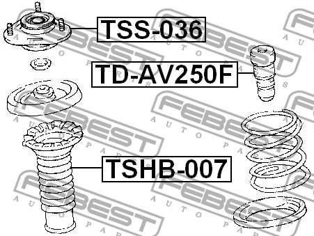 TSS-036 - FEBEST ПОДУШКА AMORT. TOYOTA P. AVENSIS 03-08