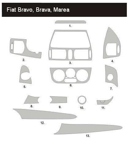 FIAT АПЛОДИСМЕНТЫ MAREA ШПОН ПАНЕЛЬ НАКЛЕЙКА ДОСКА 3D
