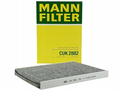 2882 - MANN CUK2882 ФИЛЬТР САЛОННЫЙ С АКТИВИРОВАННЫМ УГЛЕМ VW SEAT SKODA