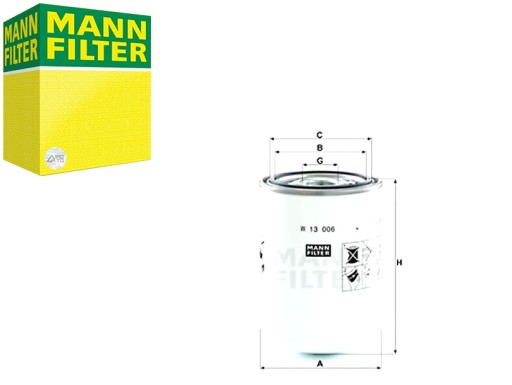 13 006 - МАСЛЯНЫЙ ФИЛЬТР ДЛЯ ГРУЗОВИКОВ MANN W13006 MANN-FILTER