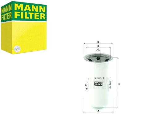 925/1 - MANN TRUCK W925 МАСЛЯНЫЙ ФИЛЬТР 1 MANN-FILTER
