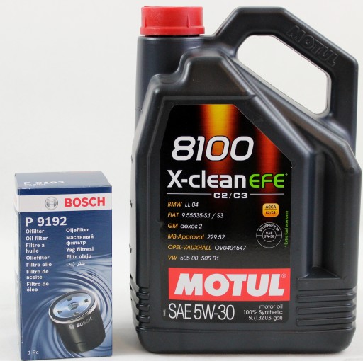 1 457 - МАСЛЯНИЙ ФІЛЬТР + МАСЛО MOTUL 5W30 8100 X-CLEAN EFE 5L AUDI VW SEAT