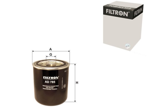 785 - ФІЛЬТР ОСУШУВАЧА ПОВІТРЯ КАРТРИДЖ ОСУШУВАЧА M39X1. 5MM ПРАВА РУКА
