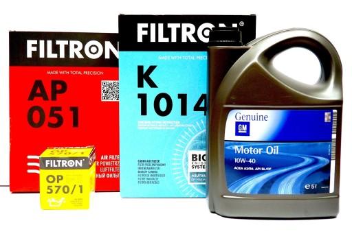 ФІЛЬТРИ FILTRON OPEL ASTRA H БЕНЗИН + GM 10W40 5L