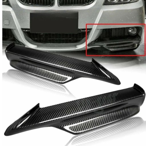 BMW E90 E91 M PERFORMANCE DOKŁADKI ZDERZAKA CARBON - FLAPSY спойлер бампера BMW E90 E91 M пакет спойлер передний карбон