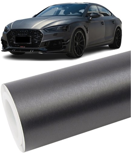 АЛЮМИНИЕВАЯ ФОЛЬГА ГРАФИТ МАТОВАЯ 30м x 152см СЕРАЯ ДЛЯ АВТОМОБИЛЯ