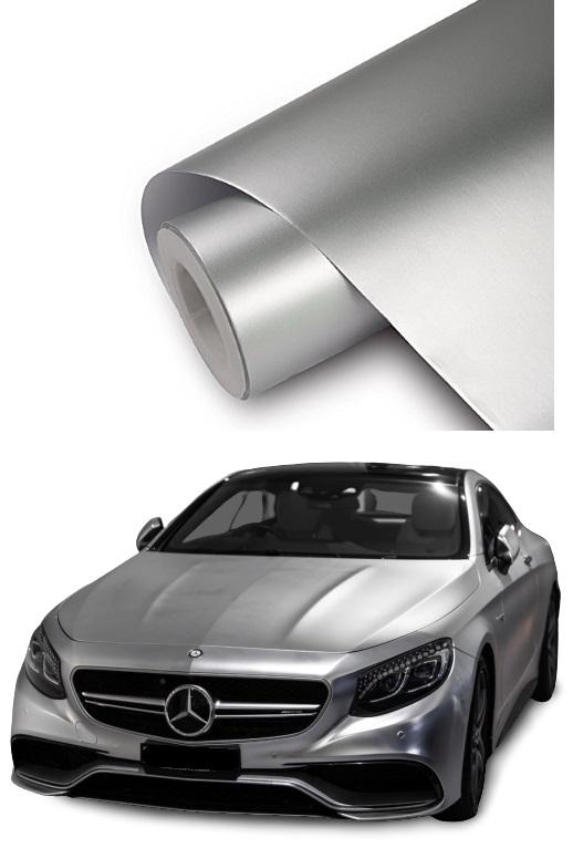 Фольга хром матовый серебряный жемчуг сатин 20M x 152cm