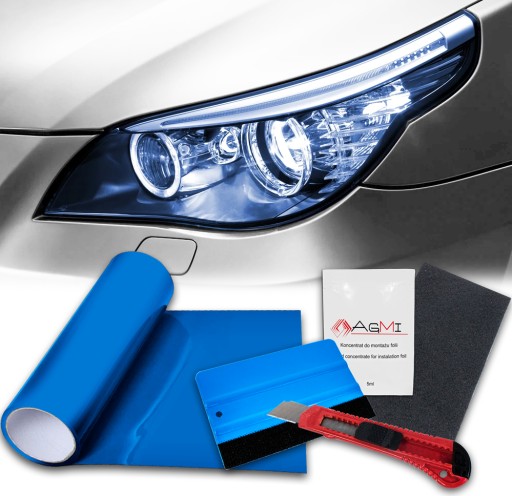 ПЛЕНКА ДЛЯ ЛАМП СИНЕГО ЦВЕТА 2 МЕТРА НАБОР XXL