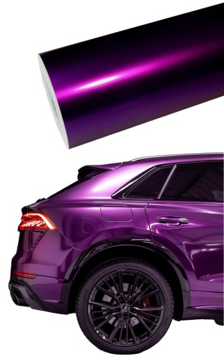 ФІОЛЕТОВА МЕТАЛЕВІЧНА ФОЛЬГА 20м x 152см ФІОЛЕТОВИЙ ГЛЯНЦЕВИЙ КОЛЕСО АВТОМОБІЛЯ