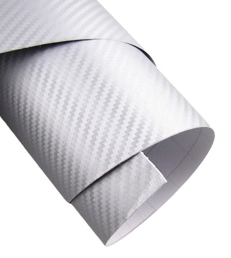 3D СРІБЛИСТА КАРБОНОВА ФОЛЬГА 30м x 152см КАРБОН Срібна КАРБОНОВА ФОЛЬГА