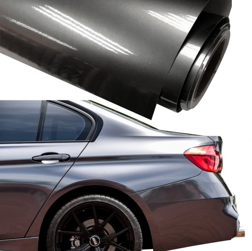 ФОЛЬГА ШПОН ТЕМНО-СЕРЫЙ ГЛЯНЦЕВЫЙ ГРАФИТ 152x300см