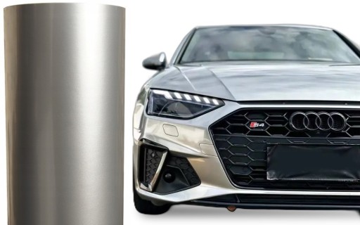 СРІБНА ФОЛЬГА МЕТАЛІК ГЛЯНСЬКА СРІБНА 20м х 152см АВТОМОБІЛЬНИЙ ШПОН