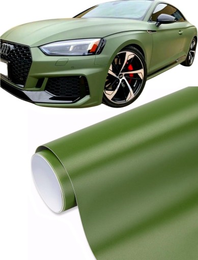 ФОЛЬГА МАТОВО-ЗЕЛЕНАЯ ВОЕННАЯ 30м x 152см ШПОН МАТОВО-ЗЕЛЕНАЯ АРМИЯ ВОЕННАЯ