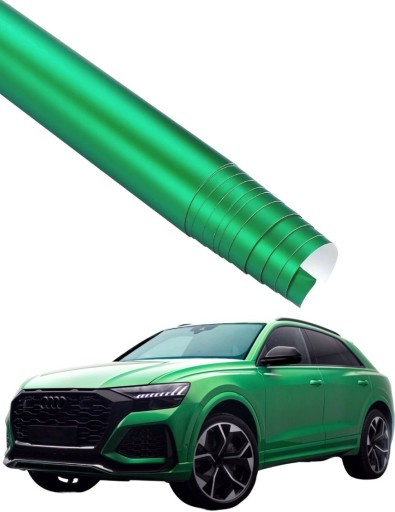 ЗЕЛЕНАЯ АТЛАСНАЯ ФОЛЬГА 20м*1,52 БИРЮЗОВЫЙ ЖЕМЧУЖНЫЙ ХРОМ МАТОВЫЙ АВТОШПОН