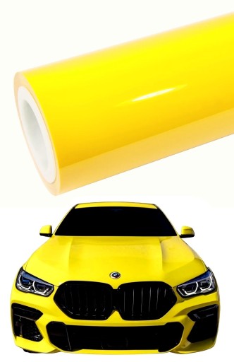 ФОЛЬГА ЖОВТИЙ ГЛЯНЦЕВИЙ ЛИМОН КРИСТАЛ 17м *152см ЖОВТИЙ ШПОН ДЛЯ АВТОМОБІЛІВ