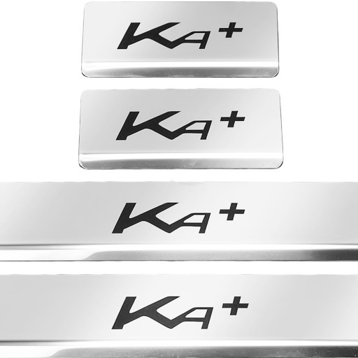 FORD KA+ Накладки на пороги из нержавеющей стали 304 с глянцевой отделкой черного цвета.