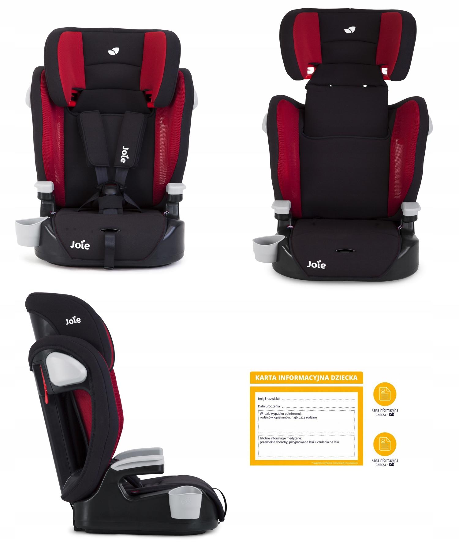 Автокрісло JOIE ELEVATE 15-36 кг ремені Cherry
