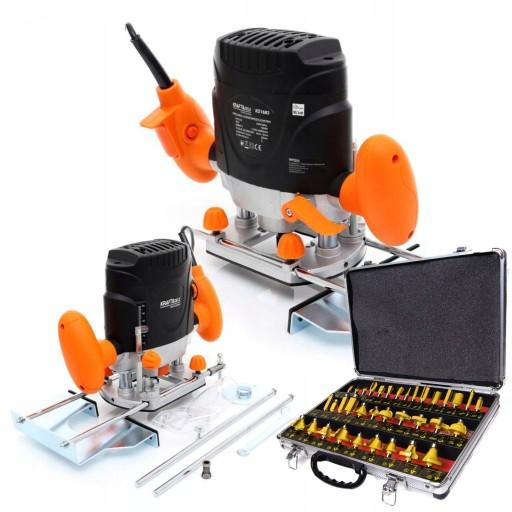 ФРЕЗЕРНИЙ ВЕРСТАТ ДЛЯ ДЕРЕВА 6мм 8мм 1900Вт РЕГУЛЮВАННЯ ОБОРОТІВ +35 РІЗЦІ