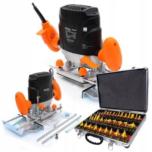 ФРЕЗЕРНИЙ ВЕРСТАТ ДЛЯ ДЕРЕВА 6мм 8мм 1900Вт РЕГУЛЮВАННЯ ОБОРОТІВ +35 РІЗЦІ