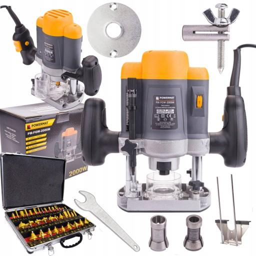 ВЕРХНЕШПИНДЕЛЬ ФРЕЗЕРНЫЙ СТАНОК, КРОМОТРЕЗНЫЙ СТАНОК 2000ВТ 6/8мм + ФРЕЗЫ 35шт.