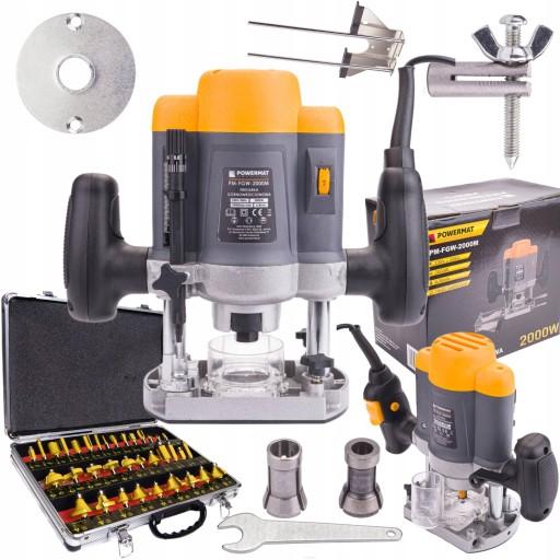 ВЕРХНЕШПИНДЕЛЬ ФРЕЗЕРНЫЙ СТАНОК, КРОМОТРЕЗНЫЙ СТАНОК 2000ВТ 6/8мм + ФРЕЗЫ 35шт.