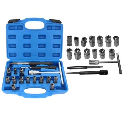 НАБОР 17 ЧАСТЕЙ РЕЗЦА ЧИСТКИ СЛОТА ИНЖЕКТОРА РЕЗЦОВ ВПРЫСКИ