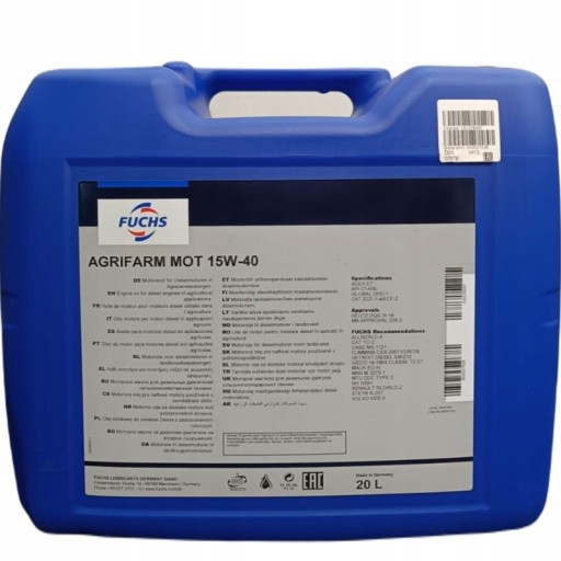 FUCHS масло Agrifarm Mot 15w40 20L