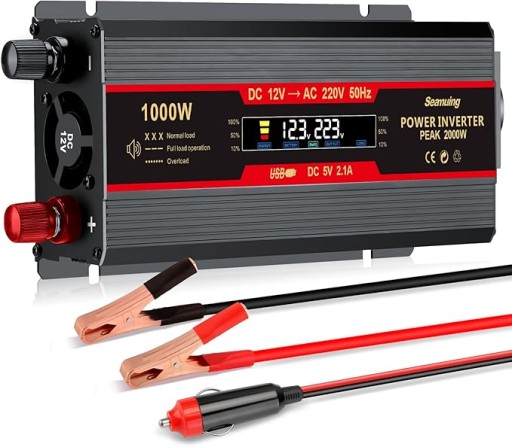 Инверторный преобразователь 1000 Вт 12 В постоянного тока в 220 В переменного тока Автомобильный преобразователь