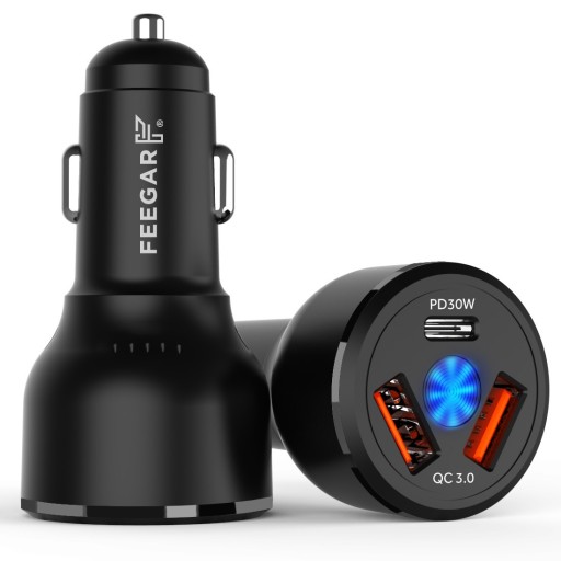 Автомобільний зарядний пристрій Feegar 3xUSB 9A QC3. 0 66W PD