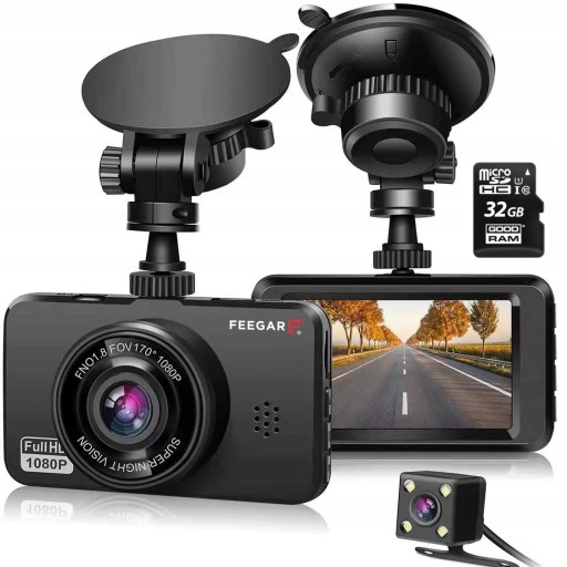 Feegar Patrol Видеорегистратор Автомобильная камера заднего вида FullHD + SD 32 ГБ