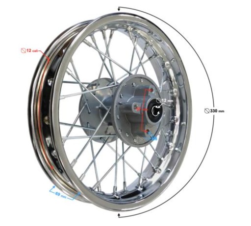 5916312049567 - Задній обід 12x1, 85 (відстань 67 мм) Dirt bike