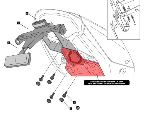 Fender eliminator PUIG для Ducati Monster 937 21-23