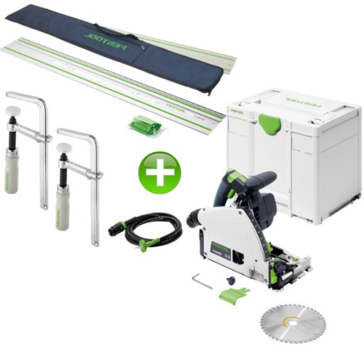 Погружная пила Festool TS 60 KEBQ-Plus, рейка 140 см, крышка, зажимы 576721