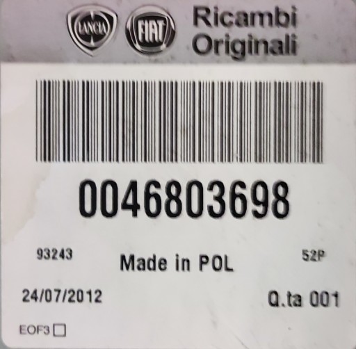 Fiat OE 46803698 стекло заднее правое