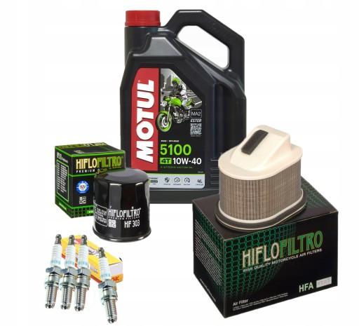 HF303 - Фильтр KAWASAKI Z 1000 07-09 Масло Motul 5100 Свеча зажигания