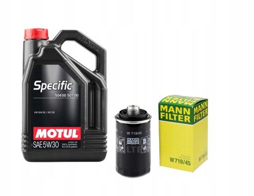 Фильтр Mann Oil Motul 5w30 VW TRANSPORTER T5 TSI