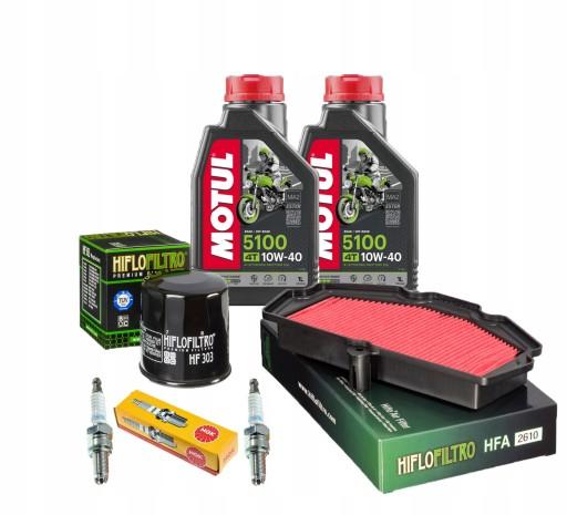 HF303 - Фильтр для KAWASAKI Z650 17-20, Масло Motul 5100 10w40, Свечи зажигания NGK