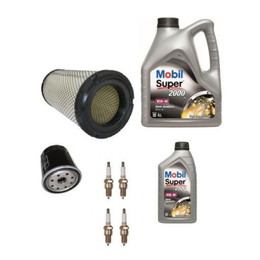 TOP00348.3 - Фильтр фильтры свечи + масло MOBIL 10W40 5L TOYOTA 6, 7, 8 двигатель 4Y 5K