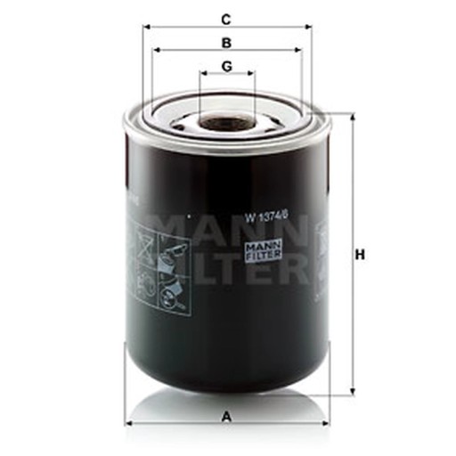 Масляный фильтр MANN-FILTER в 1374/6
