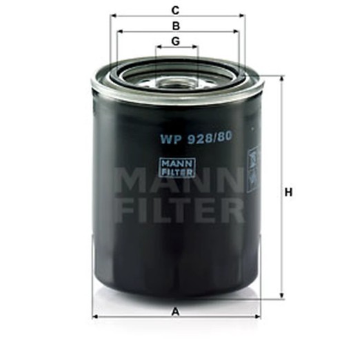 WP 928/80 - Масляний фільтр MANN-FILTER WP 928/80
