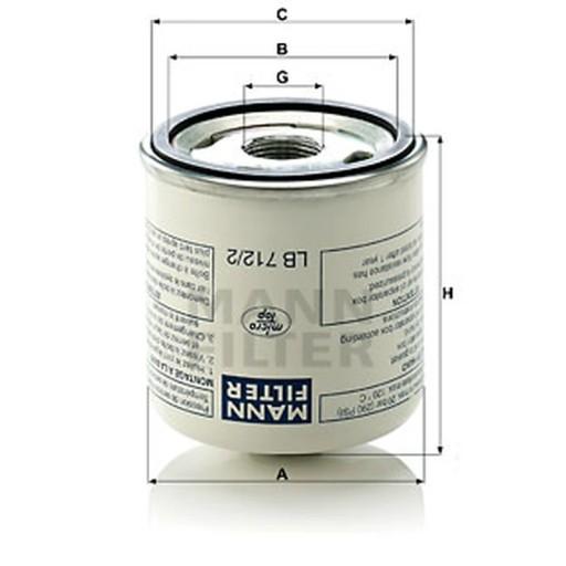 Фильтр, технология сжатия воздуха MANN-FILTER LB 712/2