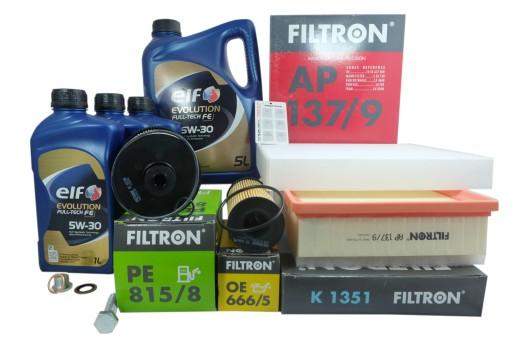 Фильтр х4 + масло 5W30 Elf Fiat Talento 1.6 D 2016-