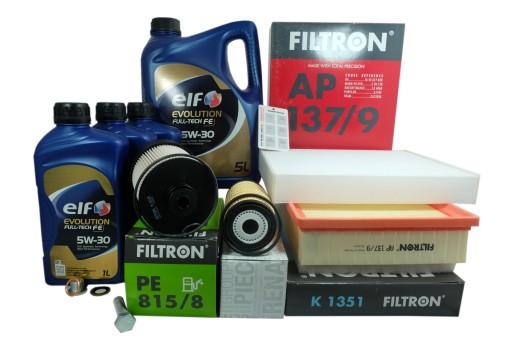 Фильтр х4 + масло 5W30 Elf Fiat Talento 1.6 D 2016-