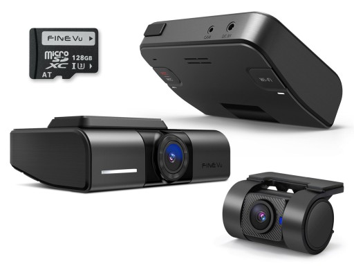Регистратор FineVu GX1000, 2 радара QHD WiFi GPS Ai + карта 128 ГБ
