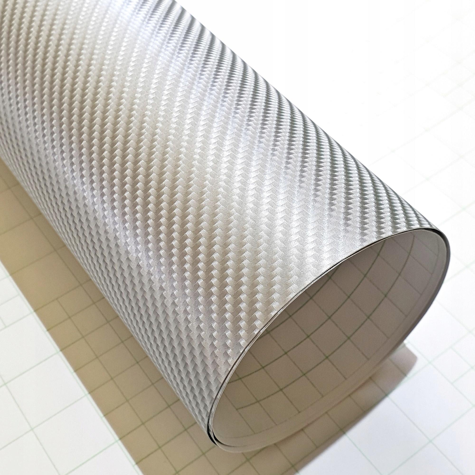 4D премиум углеродный шпон 3D серебро 152x60