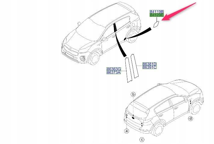 87549D9000 - Защитная пленка для правой задней двери Kia Sportage 15-18