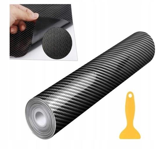 6D вуглецева плівка чорний шпон 30 x 300 см